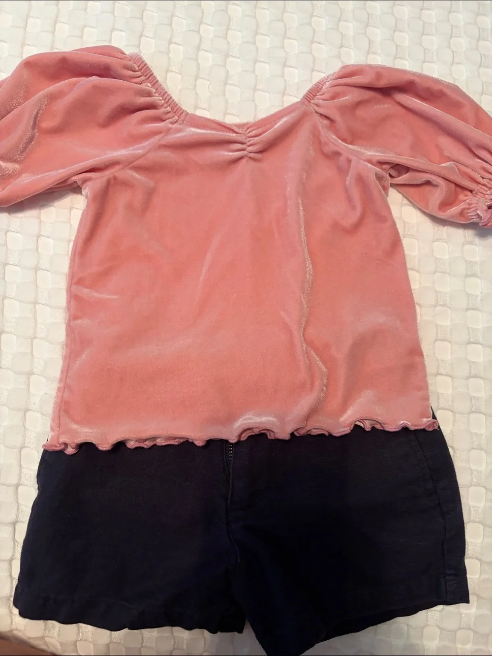 The Children's Place Pink 'LOVE' Graphic Top and Velvet Puff Sleeve Pink Top